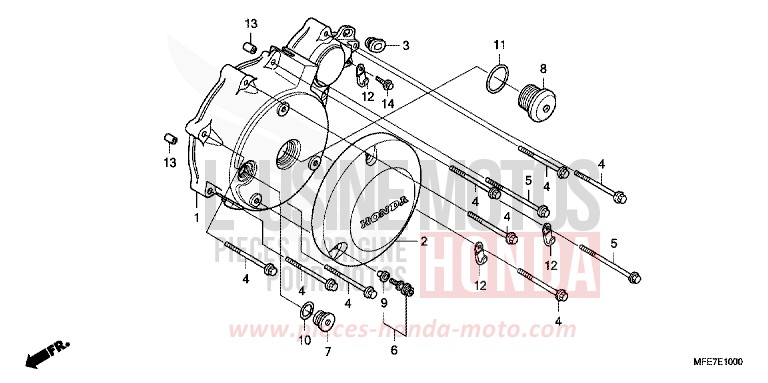 LEFT CRANKCASE COVER for Shadow Aero GRAPHITE BLACK (NHB01B) from 2010